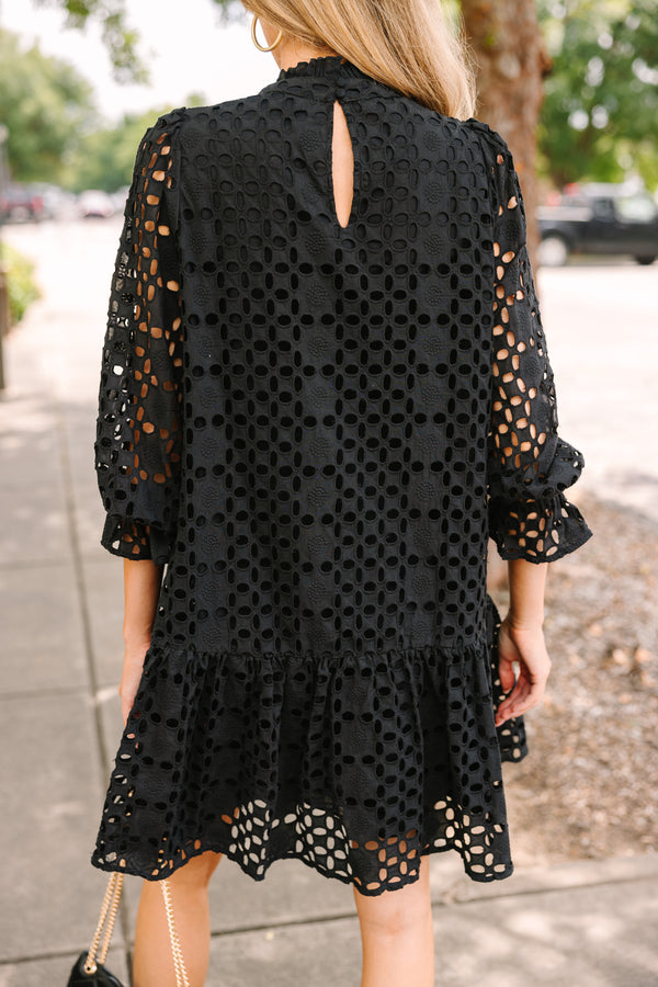 Know You Well Black Eyelet Dress Shop the Mint