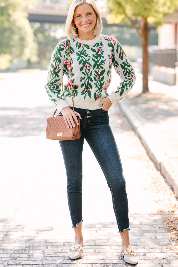 holiday sweater, festive sweater, fitted sweater for women