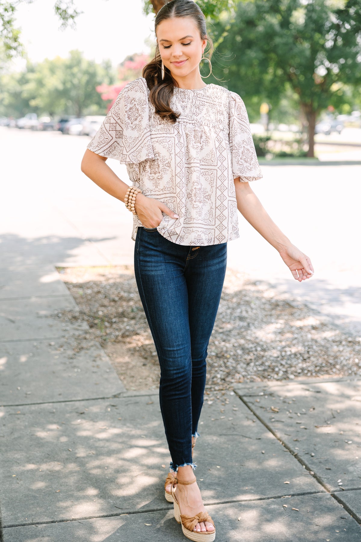 Miss You So Cream White Floral Blouse – Shop the Mint