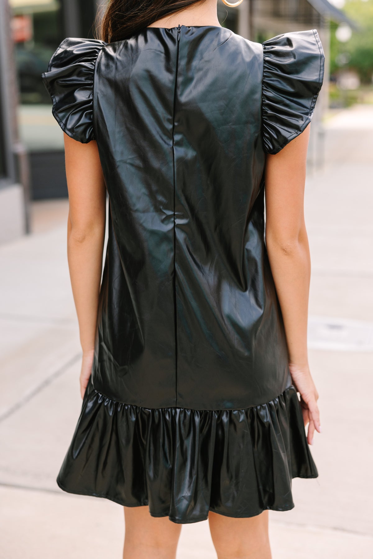 Always Ready Black Faux Leather Dress – Shop the Mint