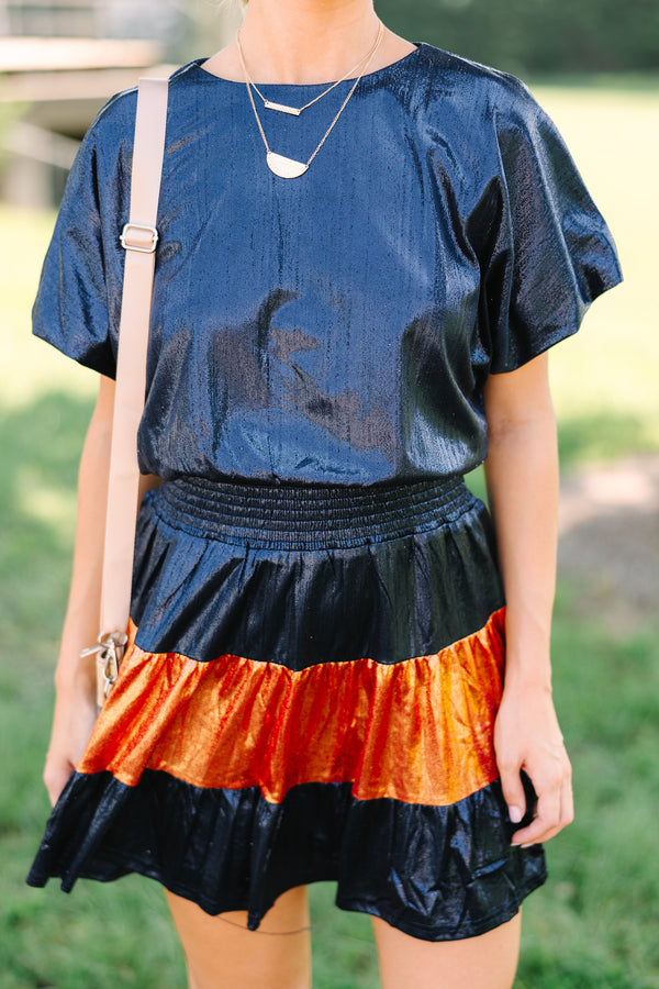Play Your Game Navy Blue Colorblock Dress, Large - The Mint Julep Boutique