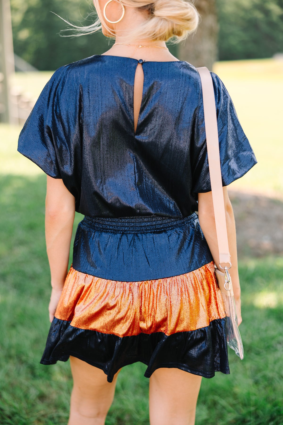 Play Your Game Navy Blue Colorblock Dress, Large - The Mint Julep Boutique