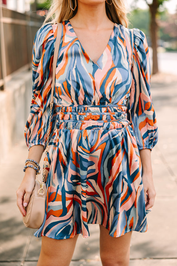 All The Reasons Blue Abstract Dress