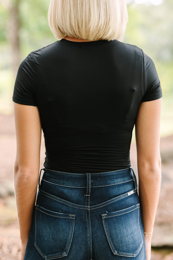All You Need Black Sleek Bodysuit