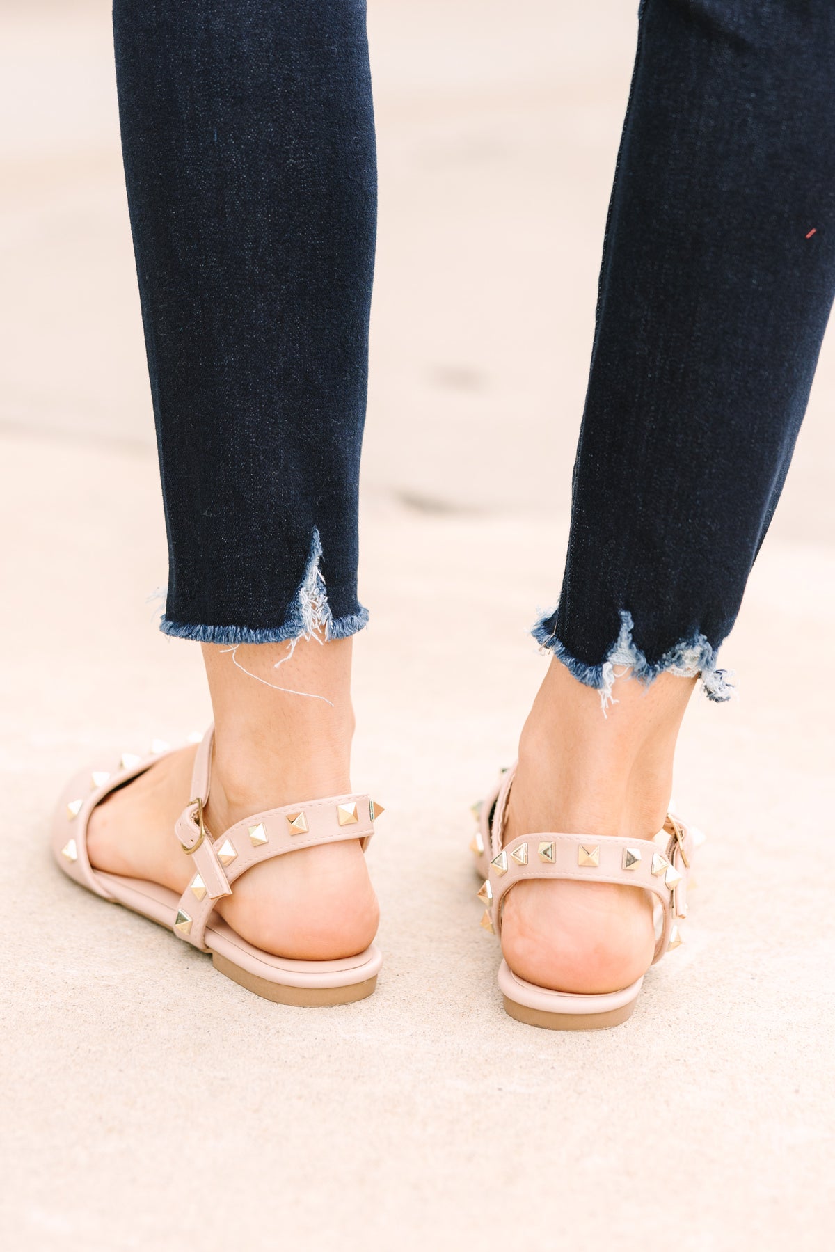 Going For It Nude Studded Flats â Shop the Mint