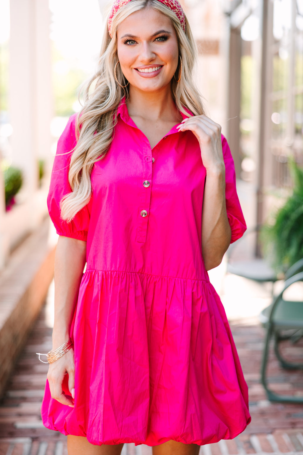 Catch Their Gaze Hot Pink Bubble Dress – Shop the Mint