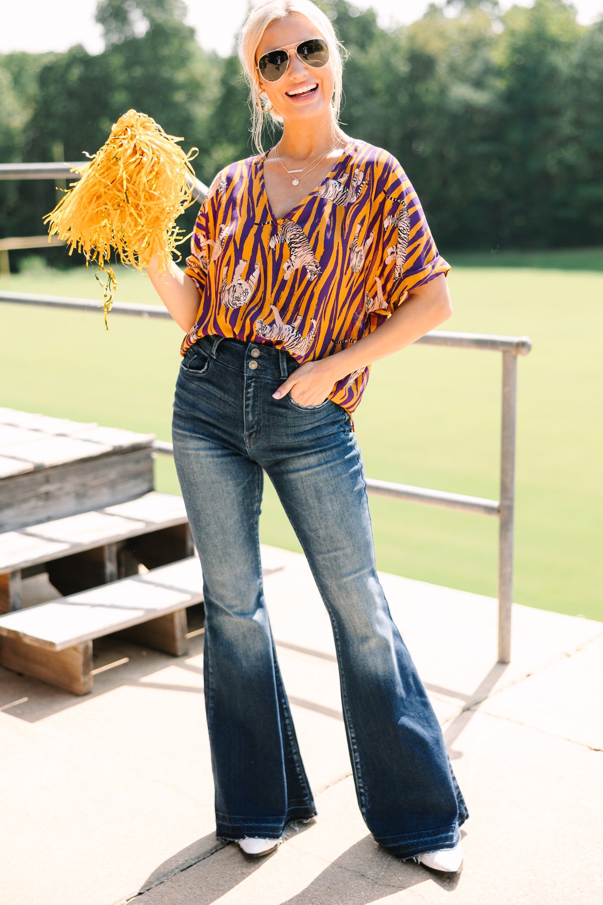 Indie Blouse - Purple Striped