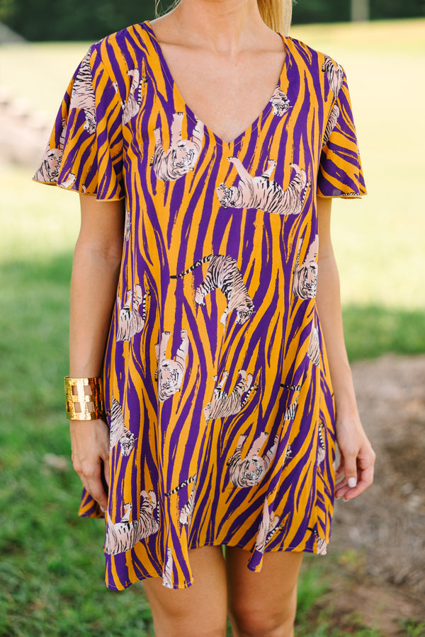 purple tiger stripe dress Gameday Purple and Gold Tiger Sequin Striped Dress