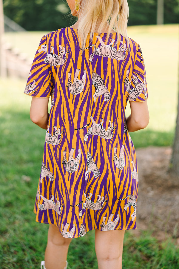 The Kinsley Yellow and Purple Shift Dress – Shop the Mint