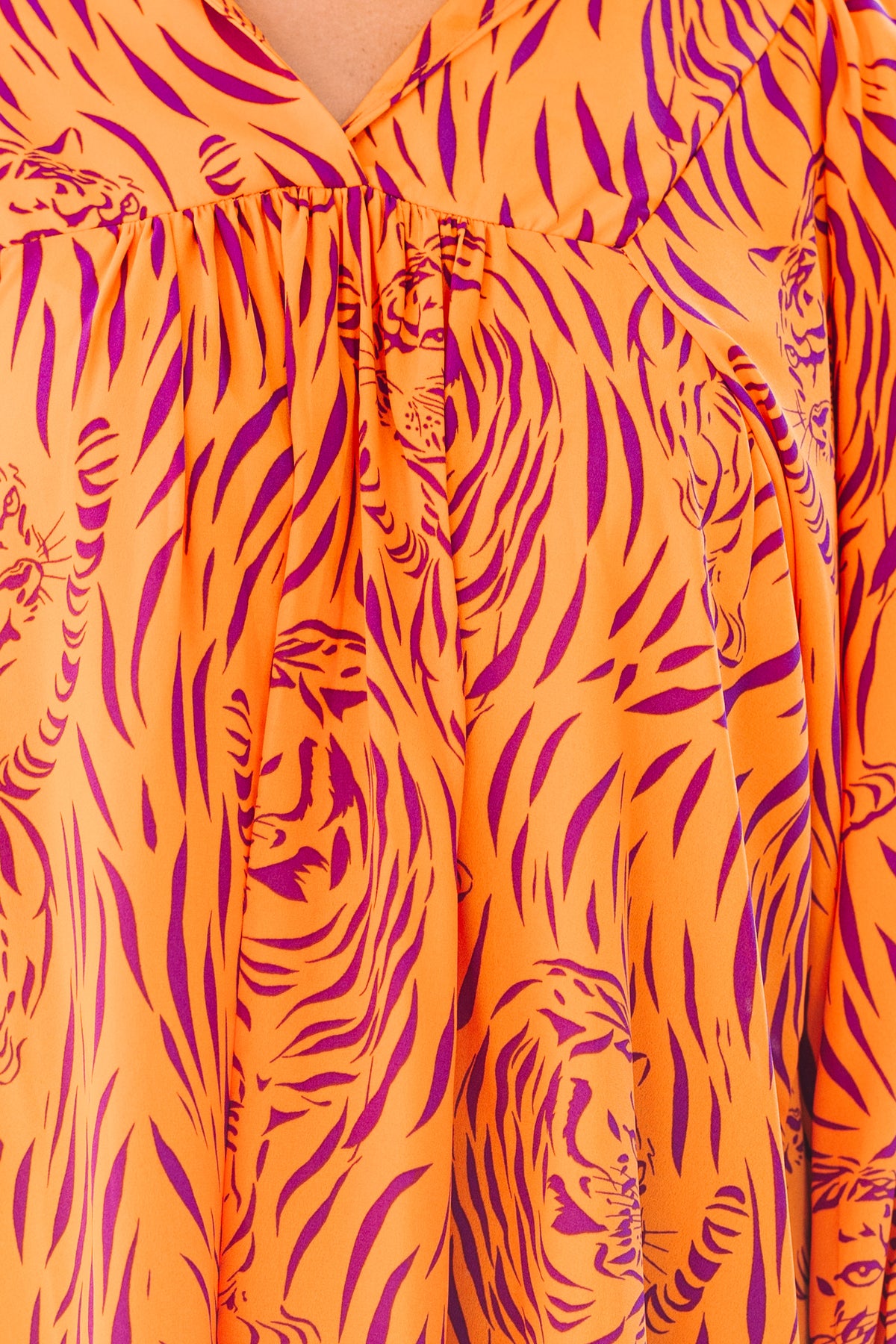 The Morgan Orange And Purple Tiger Blouse – Shop the Mint