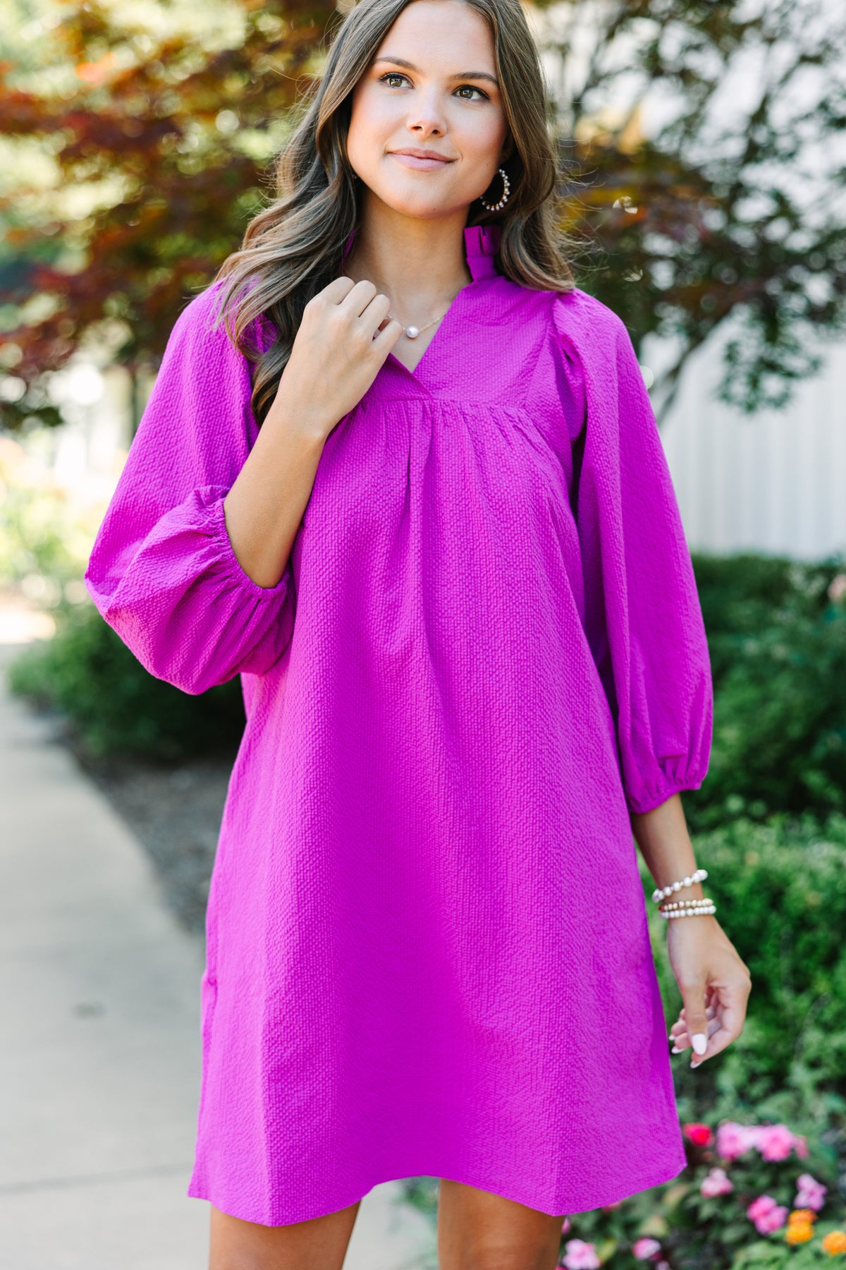 THML: Above And Beyond Fuchsia Pink Shift Dress – Shop the Mint
