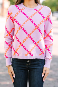 THML: This Is The Day Lilac Purple Chain Print Sweater