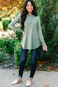 Won't Let You Down Olive Green Classic Top