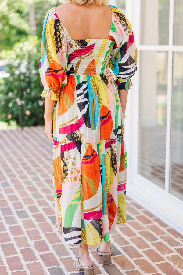 Fate: Bring Your Love Rust Orange Abstract Midi Dress, Small - The Mint Julep Boutique | Women's Boutique Clothing Fate: Bring Your Love Rust Orange Abstract Midi Dress, Small - The Mint Julep Boutique | Women's Boutique Clothing