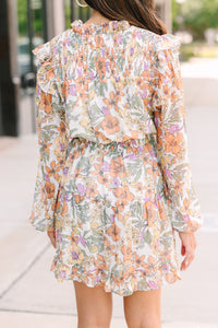 Fate: Need You More Orange Floral Ruffled Dress