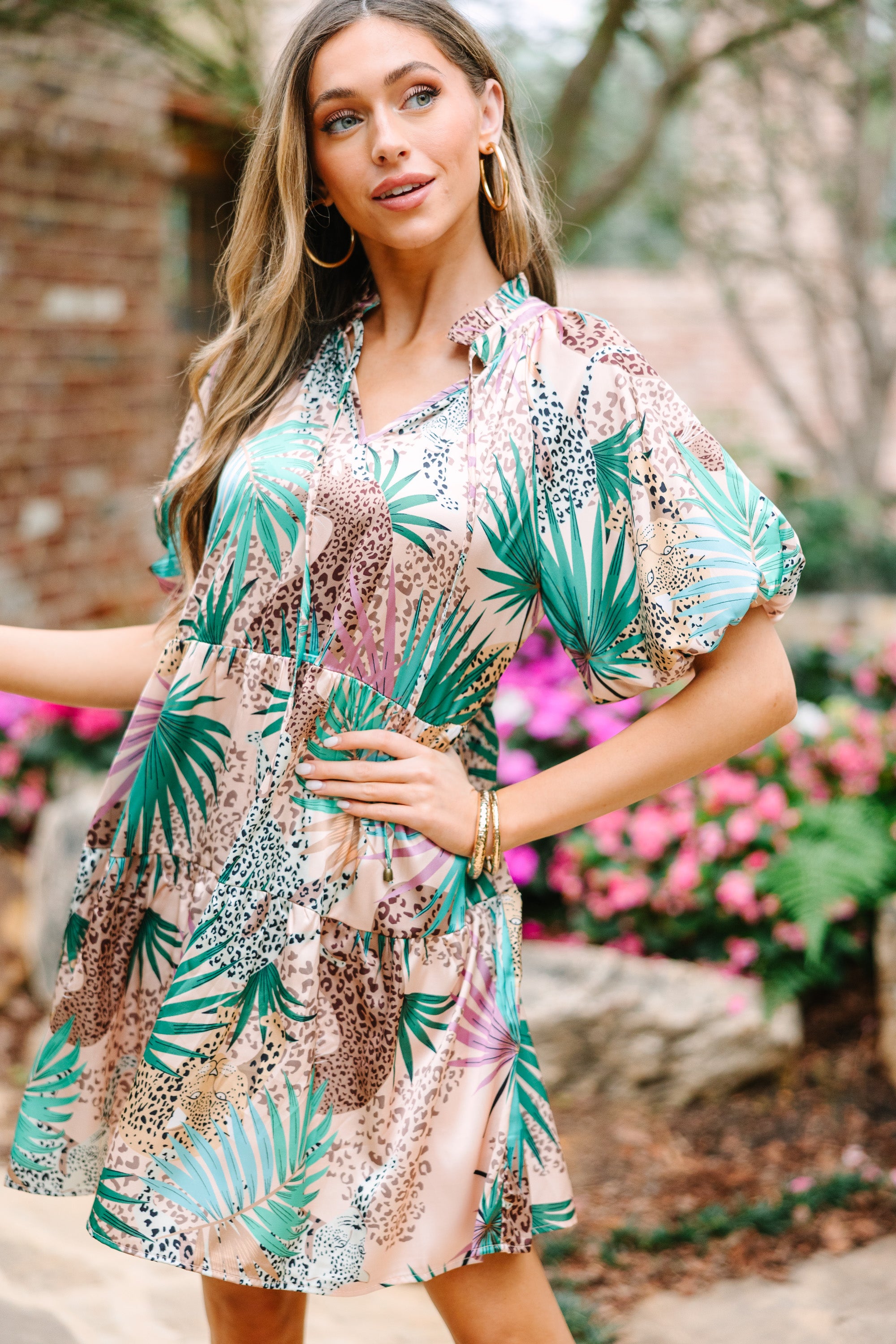 Wild Wonders Tan Tropical Leopard Print Dress – Shop the Mint