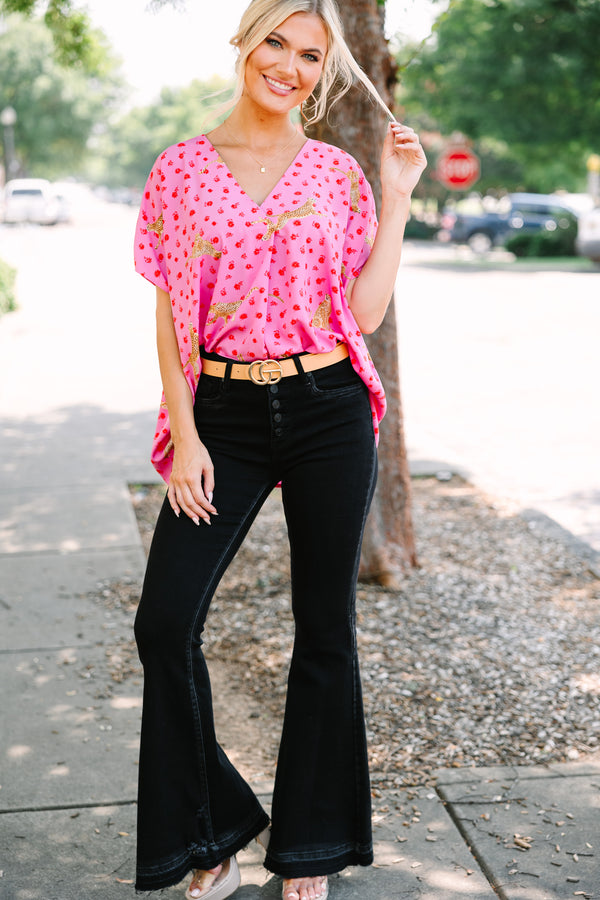 Go All Out Pink Leopard Top