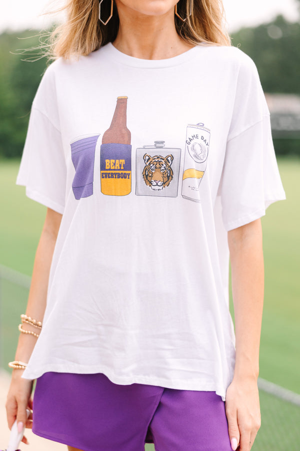 Drink Local Purple And Gold Gameday Graphic Tee