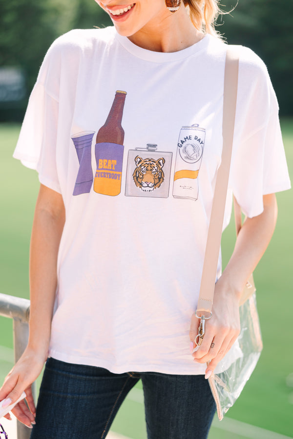 Drink Local Orange And Purple Gameday Graphic Tee