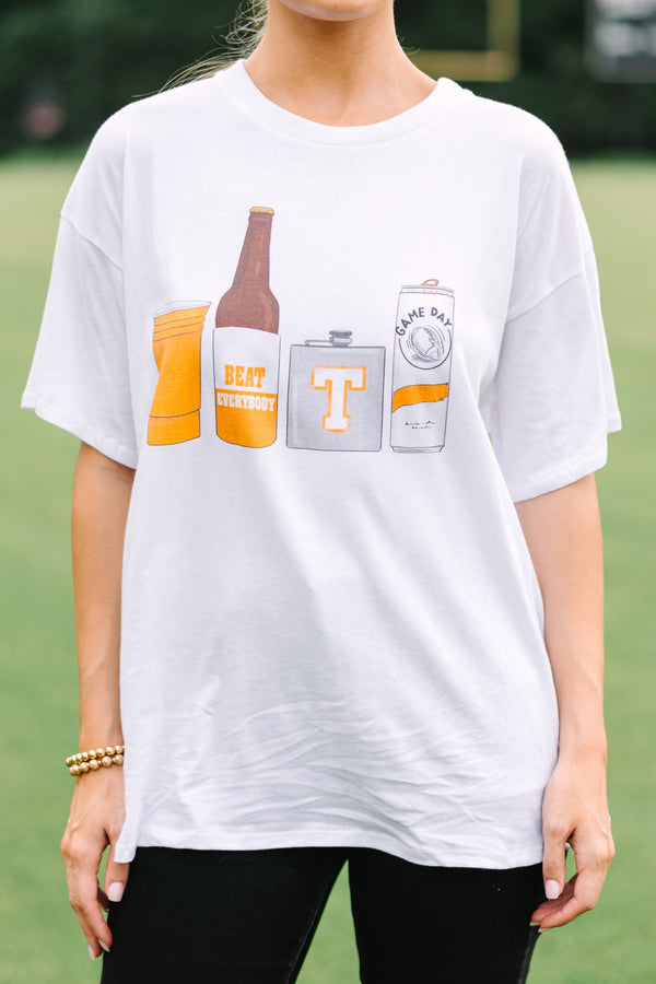 Drink Local Orange And White Gameday Graphic Tee