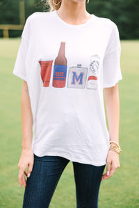 Drink Local Navy And Cardinal Red Gameday Graphic Tee