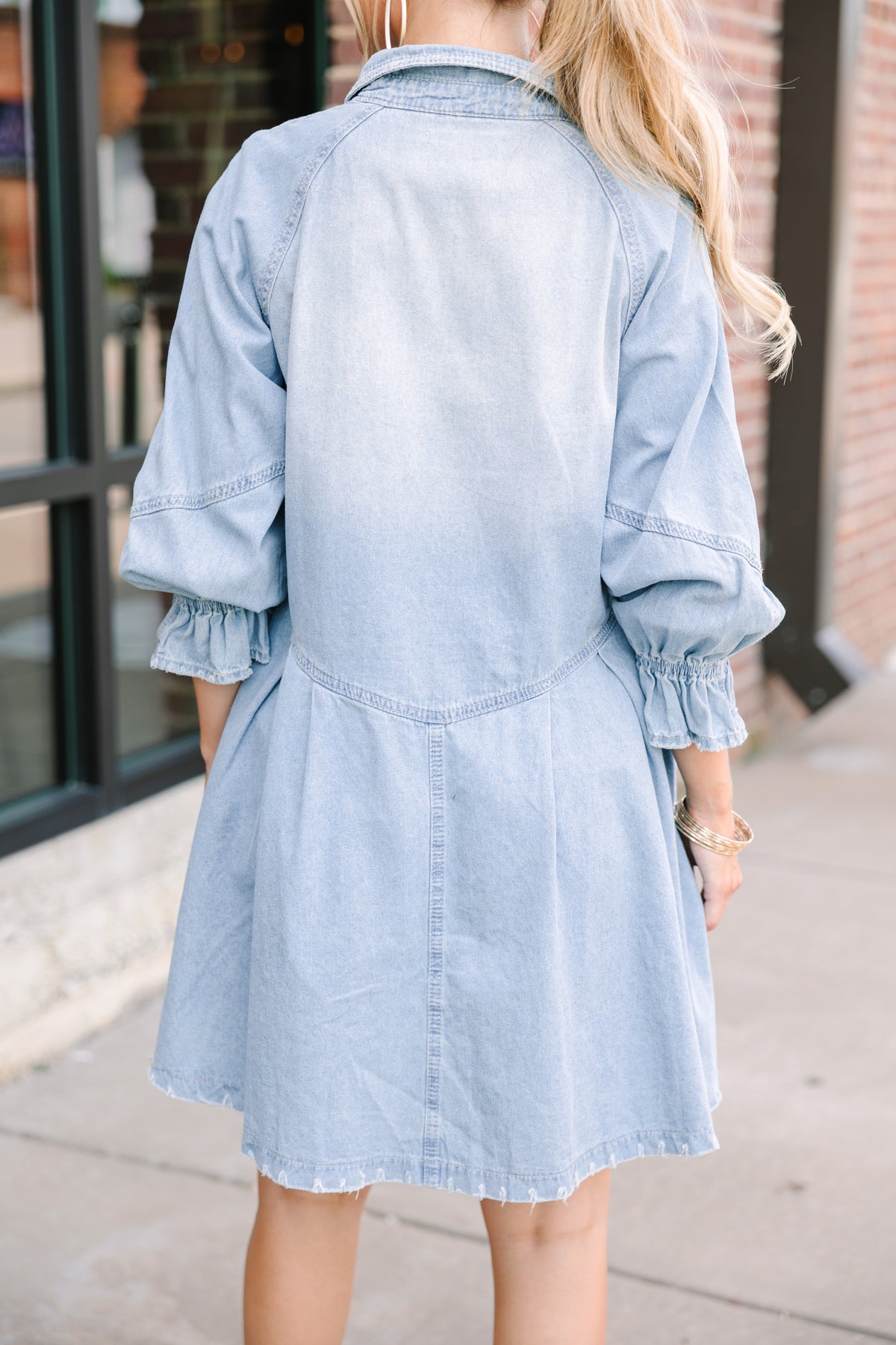On Your Side Light Wash Denim Dress – Shop the Mint