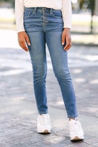 Girls: Feeling Bold Medium Wash High Waist Skinny Jeans