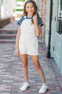 Girls: Fun New Days White Overalls