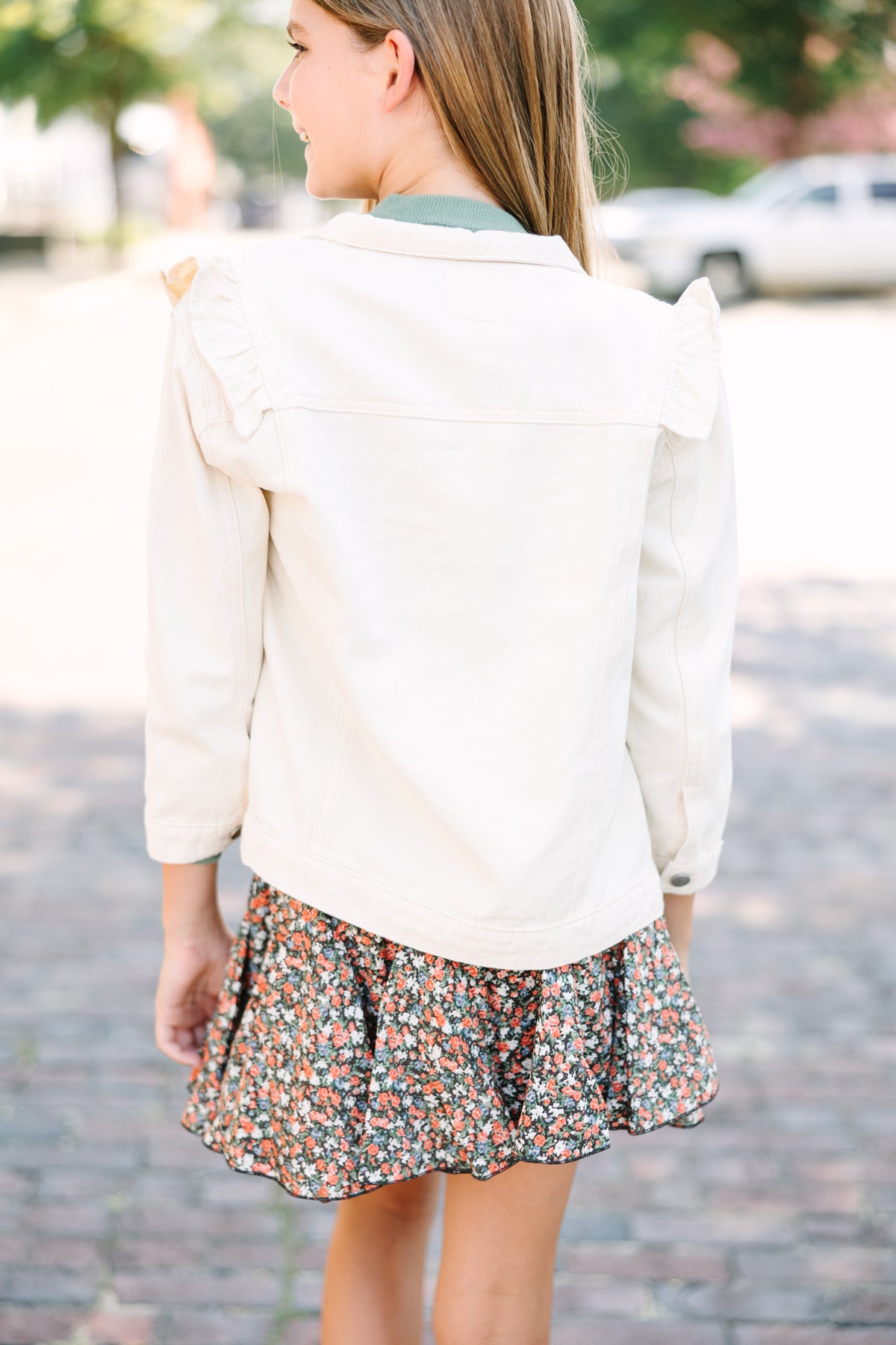 White Ruffle Jacket Girls: Live Your Life Ivory White Ruffled Jacket – Shop the Mint