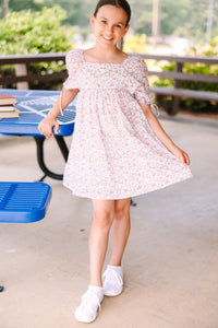 Girls: Make Your Day Pink Ditsy Floral Dress