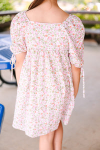 Girls: Make Your Day Pink Ditsy Floral Dress