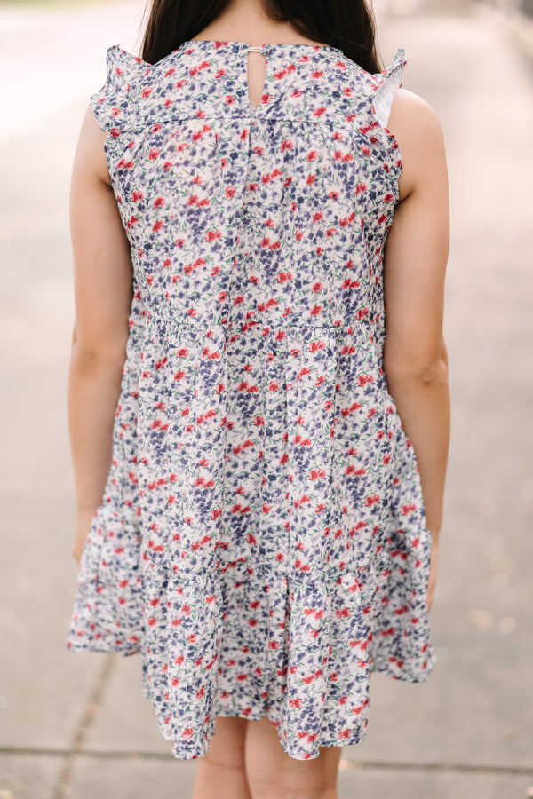 Girls: Help You Out Ivory White Ditsy Floral Dress