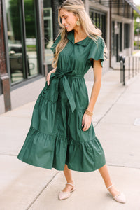 Sugarlips: Get What You Need Emerald Green Tiered Midi Dress