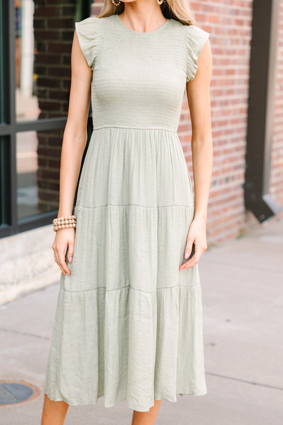 Learn From The Best Sage Green Smocked Dress – Shop the Mint