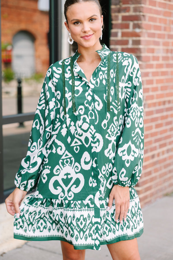 Want The Best Green Abstract Dress