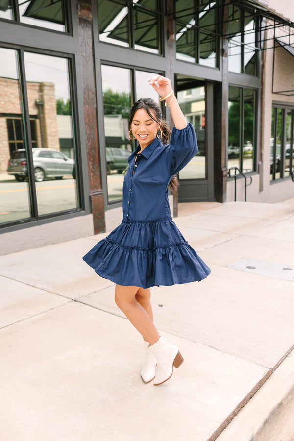 Longing For You Navy Blue Tiered Babydoll Dress Shop the Mint Longing For You Navy Blue Tiered Babydoll Dress Shop the Mint