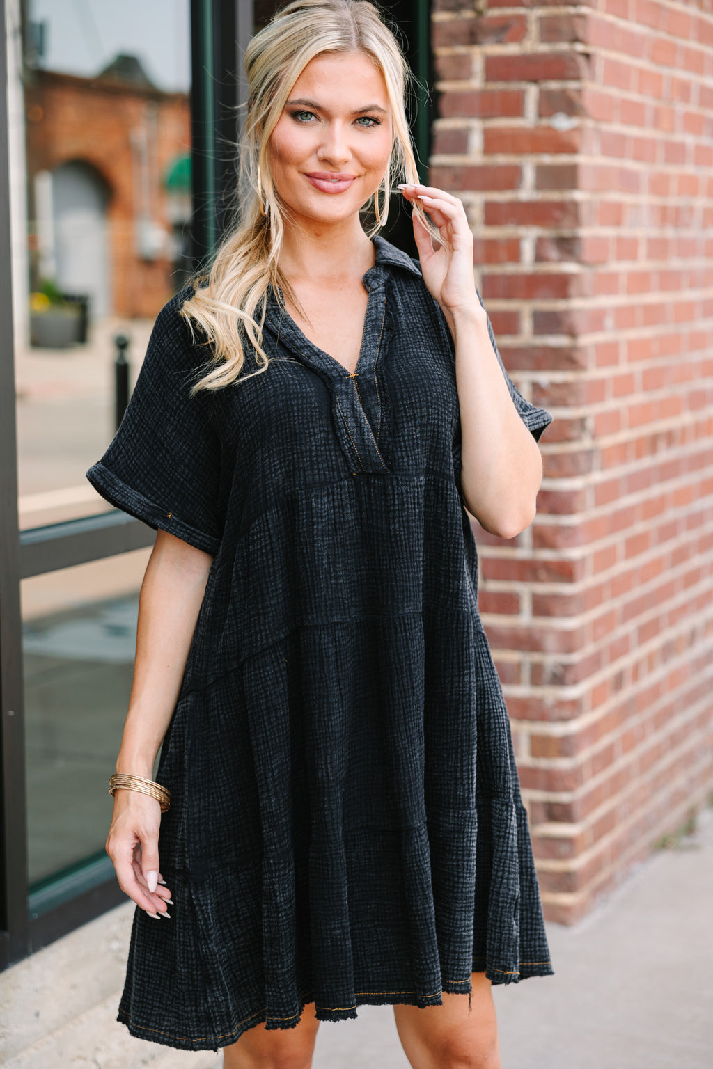 All For You Ash Black Tiered Cotton Dress Shop the Mint All For You Ash Black Tiered Cotton Dress Shop the Mint