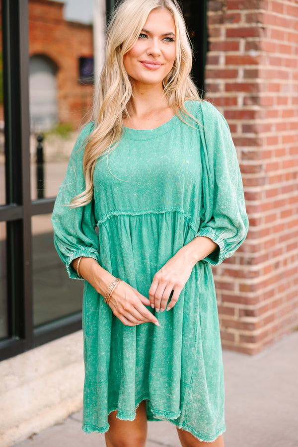 Taking It Easy Green Babydoll Dress Taking It Easy Green Babydoll Dress