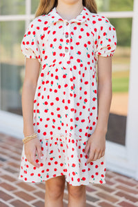 Girls: Teachers Pet Red Apple Print Dress