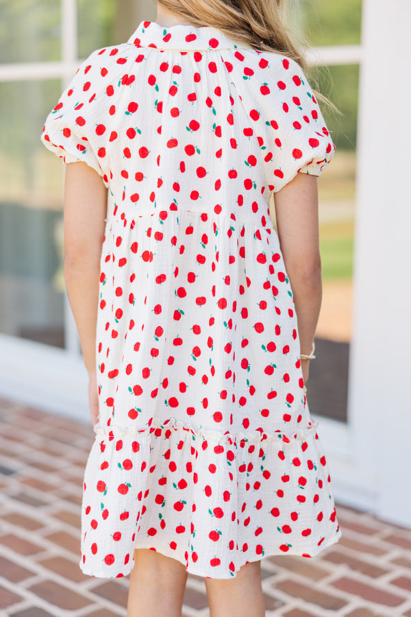 Girls: Teachers Pet Red Apple Print Dress