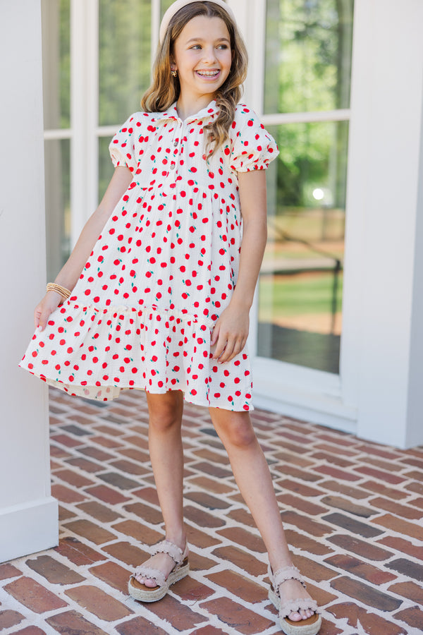 Girls: Teachers Pet Red Apple Print Dress