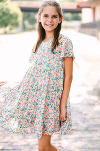 Girls: All The Joy White Ditsy Floral Dress