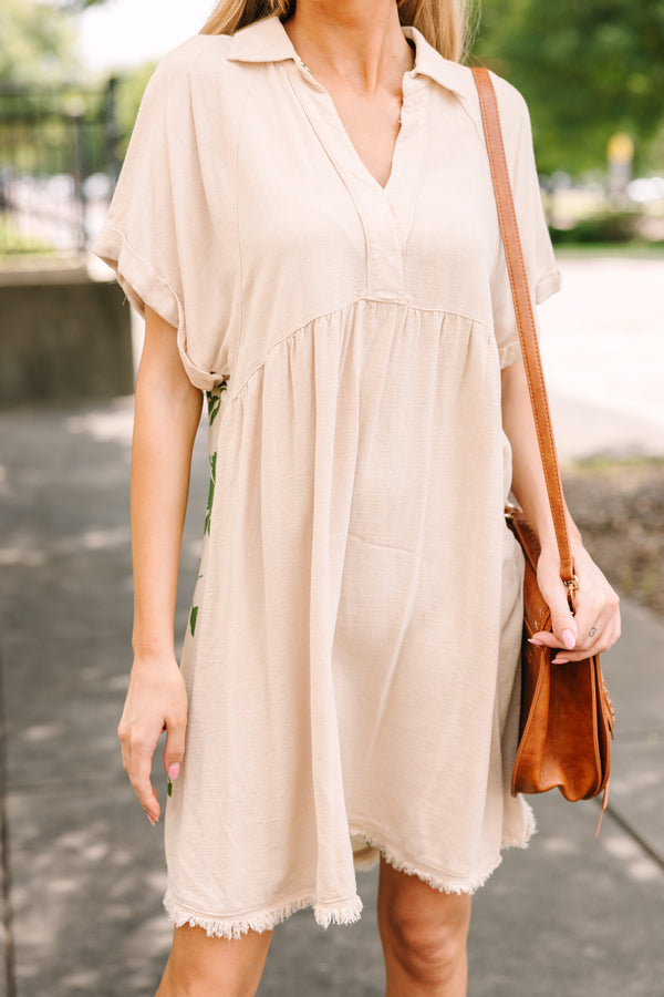 cream dress in store Long Sleeve Cream Silk Long Dress