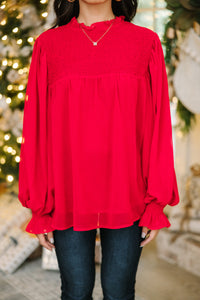 Run With It Red Blouse