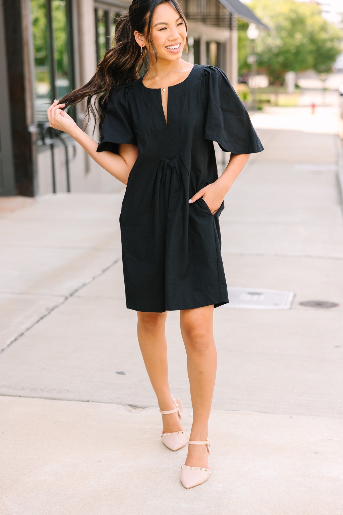 Pep In Your Step Black Shift Dress – Shop the Mint