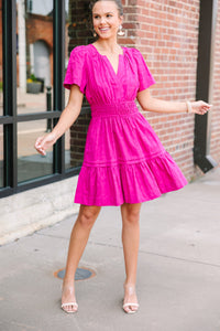 The Jackie Magenta Pink Mini Dress