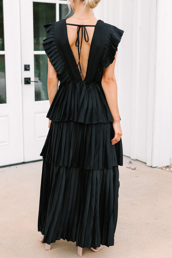 Around The World Black Pleated Maxi Dress Shop the Mint Around The World Black Pleated Maxi Dress Shop the Mint