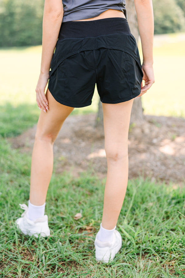 Meet You There Black Active Shorts