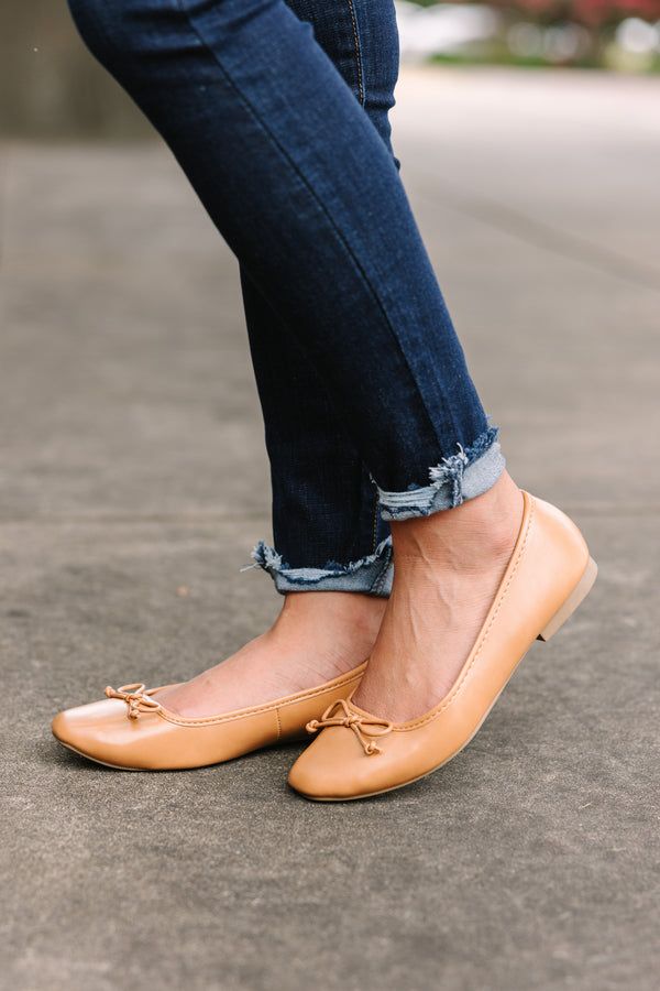 Pep In Your Step Camel Brown Ballet Flats
