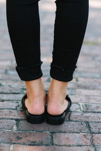 Feeling Connected Black Loafer Mules